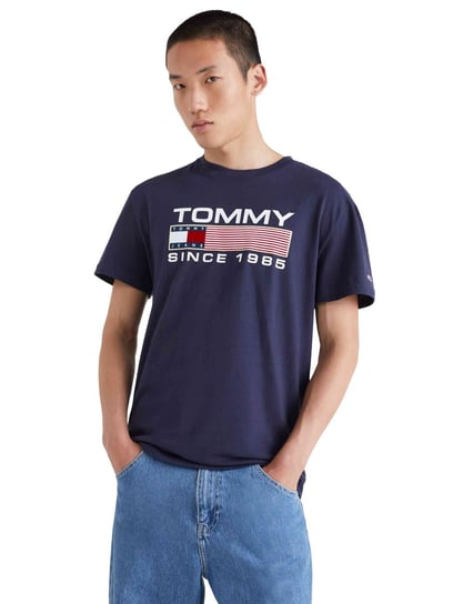 Tommy Hilfiger Koszulka Męska T-Shirt Tjm Clsc Athletic Twisted Logo Navy Dm0Dm14991 C87 Xl Tommy Hilfiger