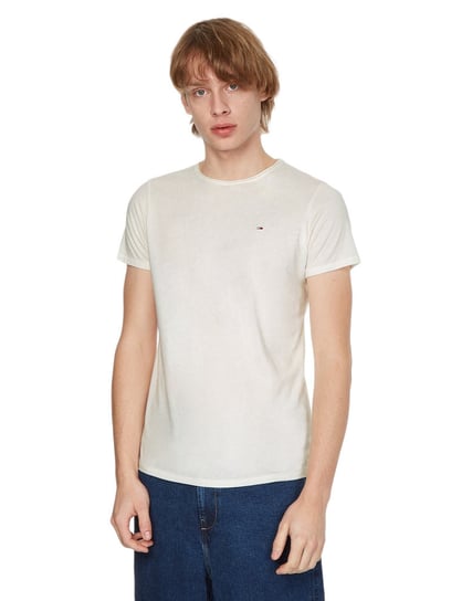 Tommy Hilfiger Koszulka Męska T-Shirt Tjm Slim Jaspe C Neck Ecru Dm0Dm09586 Ybh L Tommy Hilfiger