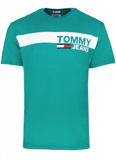 Tommy Hilfiger, Koszulka męska, turkusowy, rozmiar S Tommy Hilfiger