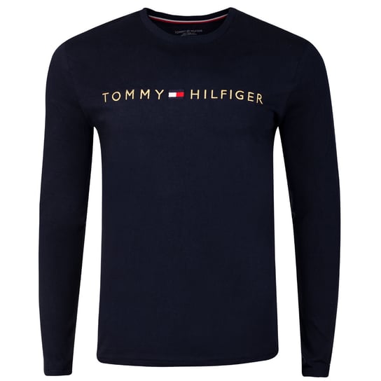 Tommy Hilfiger Koszulka Męska Z Długim Rękawem Cn Ls Tee Logo Gold Navy Um0Um01640 Dw5 S Tommy Hilfiger