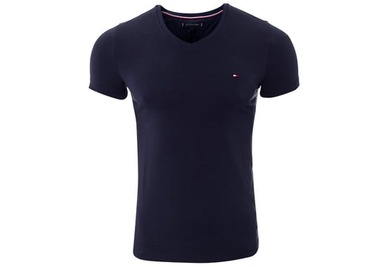 TOMMY  HILFIGER KOSZULKA T-SHIRT CORE STRETCH SLIM VNECK TEE NAVY MW0MW02045 416 - Rozmiar: L Tommy Hilfiger