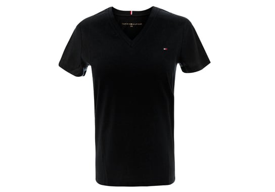 TOMMY  HILFIGER KOSZULKA T-SHIRT HERITAGE V-NECK TEE BLACK WW0WW24969 017 - Rozmiar: L Tommy Hilfiger