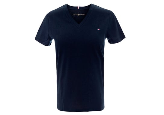 TOMMY  HILFIGER KOSZULKA T-SHIRT HERITAGE V-NECK TEE NAVY WW0WW24969 403 - Rozmiar: S Tommy Hilfiger