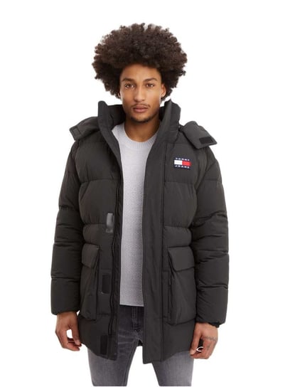 Tommy Hilfiger Kurtka Męska Zimowa Tjm Tj Color Badge Parka Czarna Dm0Dm14392 Bds L Tommy Hilfiger