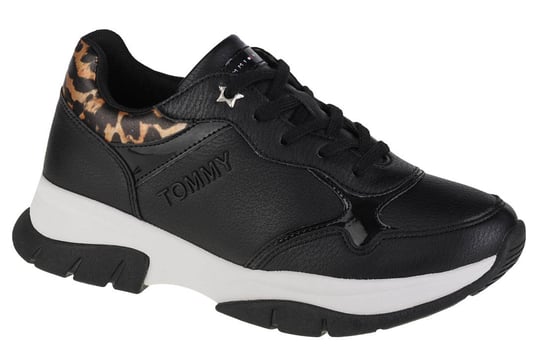 Tommy Hilfiger Low Cut Lace-Up Sneaker T3A4-31173-1242999, dziewczęce sneakersy czarne Tommy Hilfiger