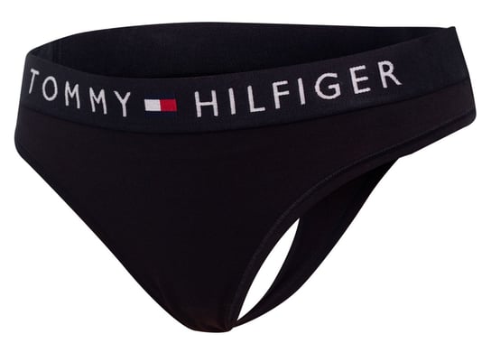 TOMMY  HILFIGER MAJTKI STRINGI DAMSKIE THONG BLACK UW0UW01555 990 - Rozmiar: XS Tommy Hilfiger