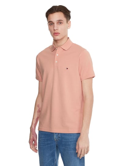 Tommy Hilfiger Męska Koszulka Polo T-Shirt 1985 Slim Polo Salmon Color Mw0Mw17771 Sna Xl Tommy Hilfiger