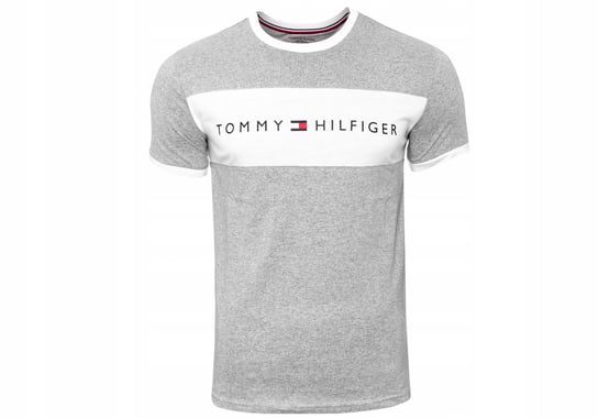 Tommy  Hilfiger Męska Koszulka T-Shirt Cn Ss Tee Logo Flag Gray Um0Um01170 004 M Tommy Hilfiger