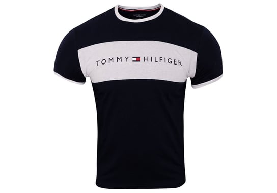 TOMMY  HILFIGER MĘSKA KOSZULKA T-SHIRT CN SS TEE LOGO FLAG NAVY UM0UM01170 416 - Rozmiar: S Tommy Hilfiger