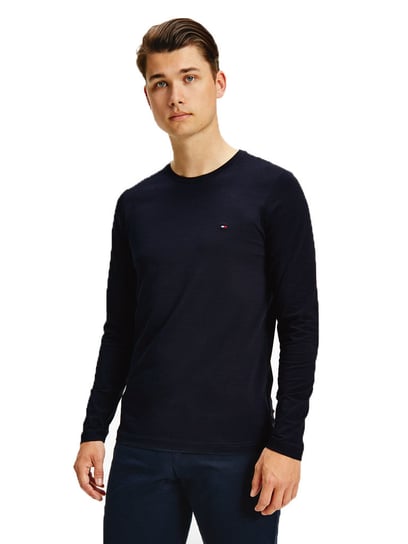 TOMMY  HILFIGER MĘSKA KOSZULKA Z DŁUGIM RĘKAWEM STRETCH SLIM FIT LONG SLEEVE TEE NAVY MW0MW10804 DW5 - Rozmiar: S Tommy Hilfiger