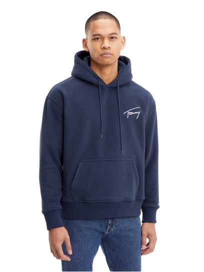 Tommy Hilfiger Polarowa Bluza Męska Tjm Rlxd Polar Signature Hoodie Navy Dm0Dm15030 C87 M Tommy Hilfiger