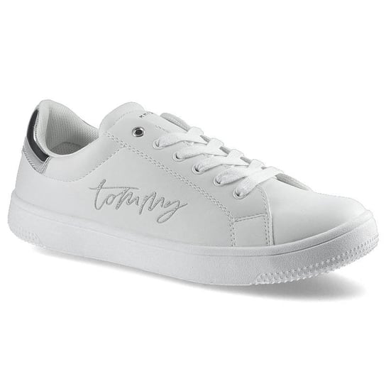 Tommy Hilfiger, Sneakersy, Low Cut Lace-Up T3A4-31160-1190X025 White/Silver X025, rozmiar 35 Tommy Hilfiger