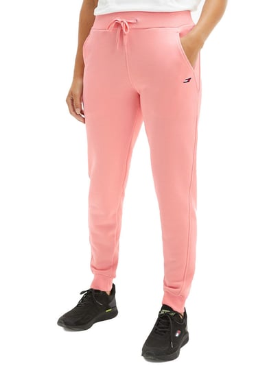 TOMMY HILFIGER SPODNIE DRESOWE DAMSKIE REGULAR GRAPHIC PANT PINK S10S101163 TJV - Rozmiar: L Tommy Hilfiger