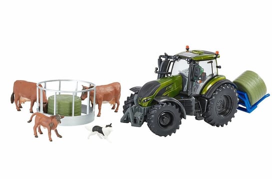 Tomy, Britains, Zestaw traktor z zwierzętami Metalic Green Valtra Britains
