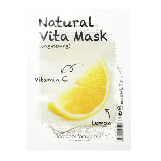 Too Cool For School, Natural Vita Mask, Naturalna maska rozświetlająca do twarzy Brightening, 23 g Too Cool For School