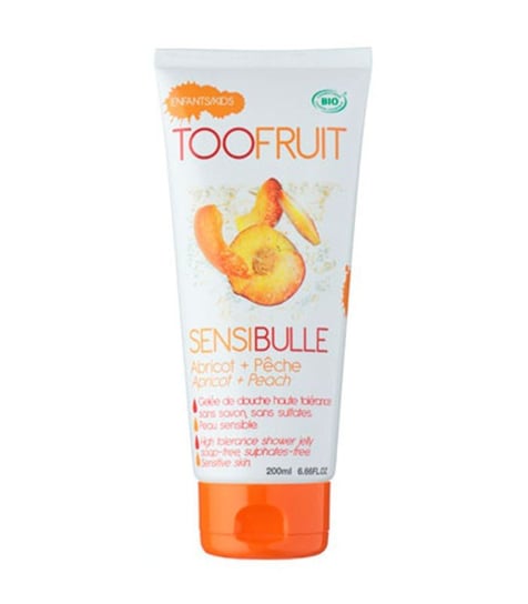 Toofruit, Żel pod prysznic o wysokiej tolerancji dla dzieci, Brzoskwinia i morela, do skóry wrażliwej, 200ml Toofruit