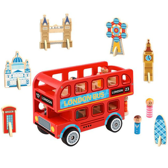 Tooky Toy, drewniana zabawka Autobus London Bus Tooky Toy