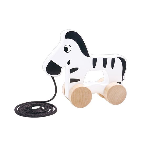 Tooky Toy Drewniana Zebra Do Ciągnięcia Pchania Na Sznurku Tooky Toy