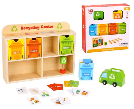 Tooky Toy, drewniane centrum recyklingu edukacyjny sorter Tooky Toy