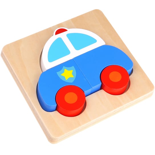 Tooky Toy, drewniane mini puzzle Policja, 5 elementy Tooky Toy