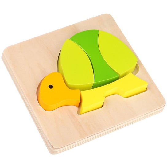 Tooky Toy, drewniane mini puzzle Żółw, 5 elementy Tooky Toy