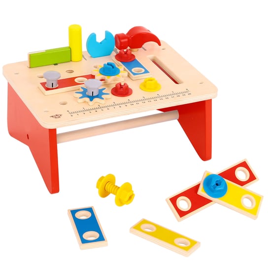 Tooky Toy, drewniany stół warsztatowy z narzędziami Tooky Toy
