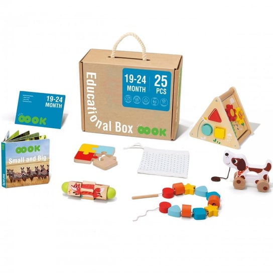 Tooky Toy Edukacyjne Pudełko Montessori Puzzle Układanka Sorter Ciągacz Nawlekanka 6W1 Od 19 Miesiąca Inna marka