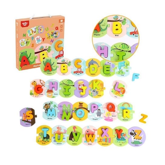 Tooky Toy, kolorowe puzzle alfabet, 26 elementy Tooky Toy