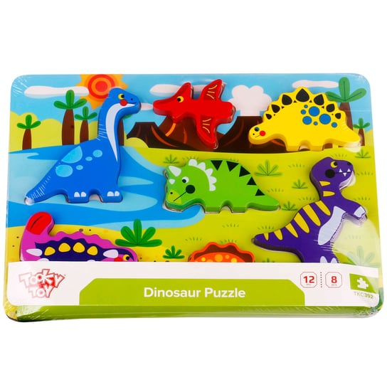 Tooky Toy, puzzle Dinozaury - dopasuj kształty Tooky Toy