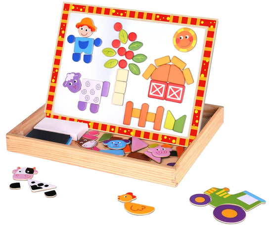 Tooky Toy, puzzle magnetyczne z dwoma tablicami Tooky Toy