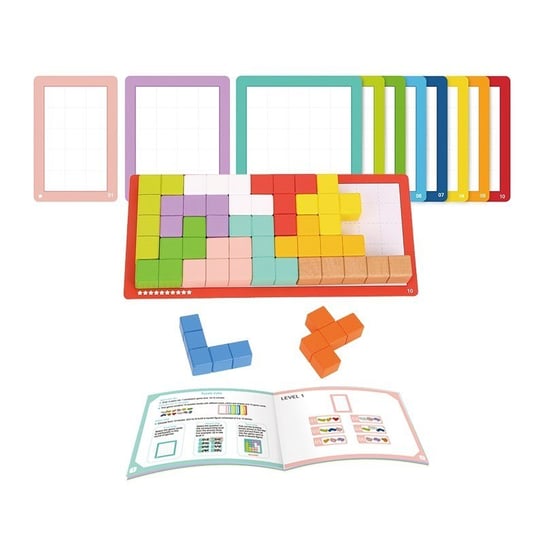 Tooky Toy Układanka Klocki Tetris 10 Poziomów Trudności 22 el. Tooky Toy