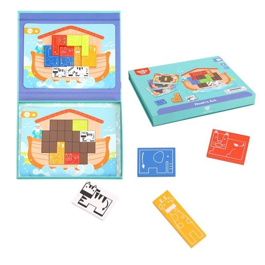 TOOKY TOY Układanka Magnetyczna Logiczna Puzzle Tetris Arka Noego 26 el. Tooky Toy