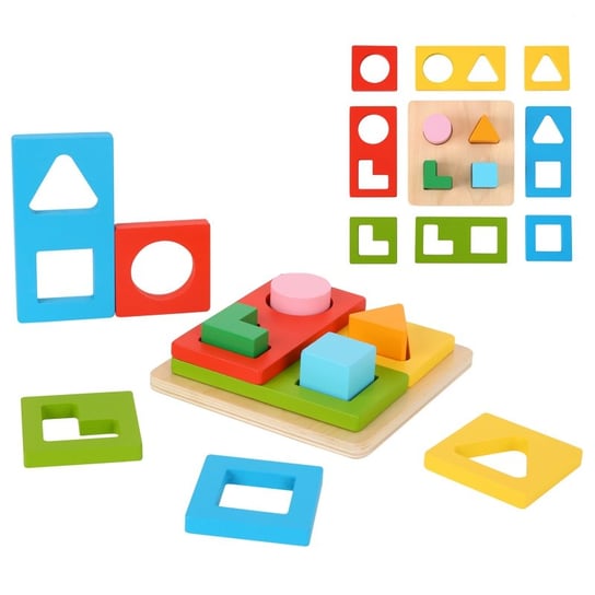 TOOKY TOY Układanka Montessori Kształty i Kolory FSC Tooky Toy
