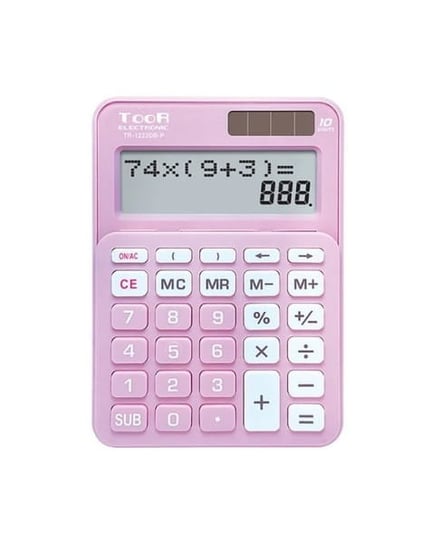 Toor, Kalkulator dwuliniowy biurowy 10 poz TR-1223, Różowy Toor