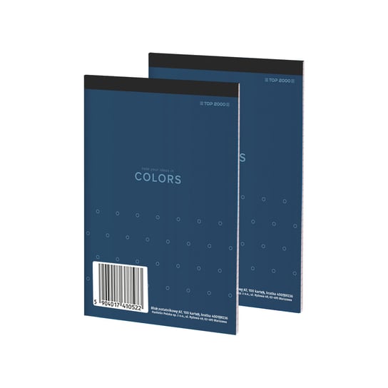 Top 2000, Blok notatnikowy Colors A7, niebieski, 100 kartek w kratkę Top 2000