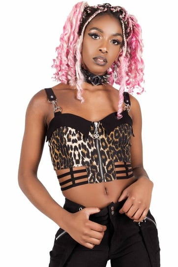 top damski KILLSTAR - SHE'S CAGEY (LEOPARD)-L Inny producent