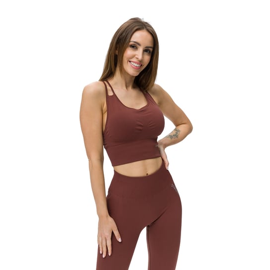 Top treningowy z miseczkami STRONG POINT Shape & Comfort brązowy 1118 M-L STRONG POINT