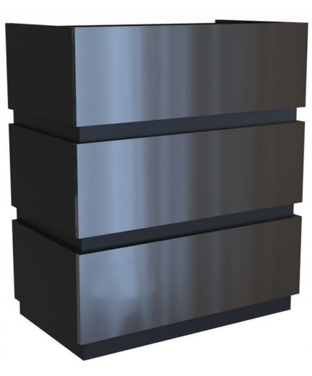 Topeshop, Komoda, szafka, czarna, 40x78x70 cm Topeshop