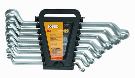 TOPEX Klucze oczkowe odgięte 6-22 mm, zestaw 8 szt. 35D856 Topex