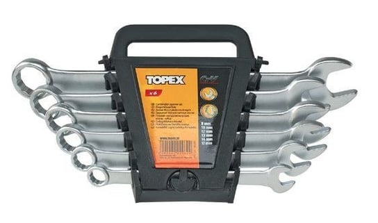 TOPEX Klucze płasko-oczkowe 8-17 mm, zestaw 6 szt. 35D755 Topex