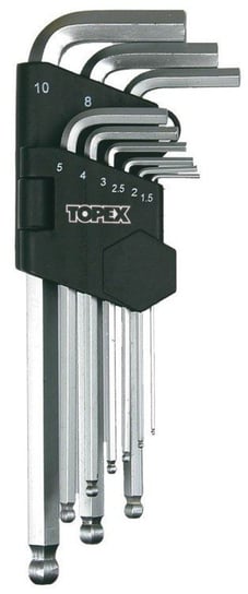 TOPEX Klucze sześciokątne 1.5-10 mm, zestaw 9 szt. 35D957 Topex