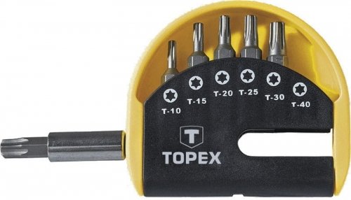 TOPEX Końcówki wkrętakowe z uchwytem, zestaw 7 szt. 39D351 Topex