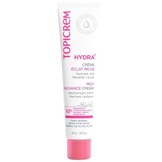 Topicrem, Hydra+ Rich Ultra-Moisturizing Radiance Cream, Ultranawilżający krem rozświetlający do twarzy, 40ml Topicrem