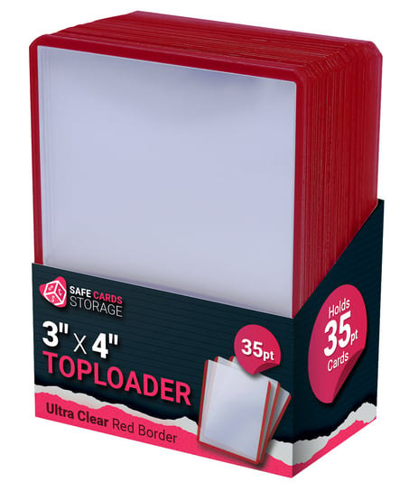 Toploader 35Pt 3X4 Red Border Ultra Clear Ochronne Sztywne Koszulki Na Karty 25Szt Inna marka