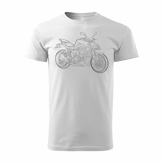 Toplslang, Koszulka męska motocyklowa Kawasaki 1000R, biała, regular, rozmiar S Topslang