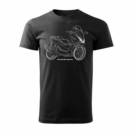 Toplslang, Koszulka męska ze skuterem Honda Forza 125, czarna, regular, rozmiar L Topslang