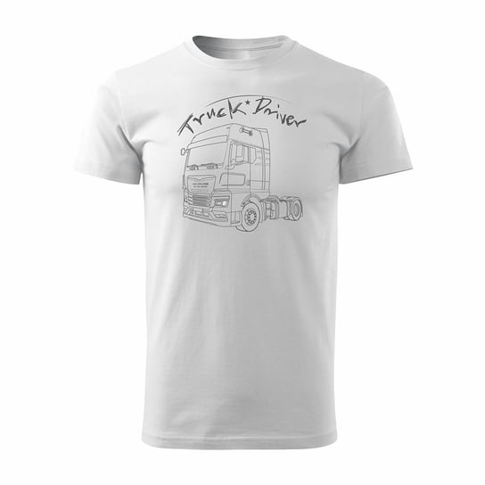 Toplslang, Koszulka z ciężarówką Man, biała, regular, rozmiar S Topslang