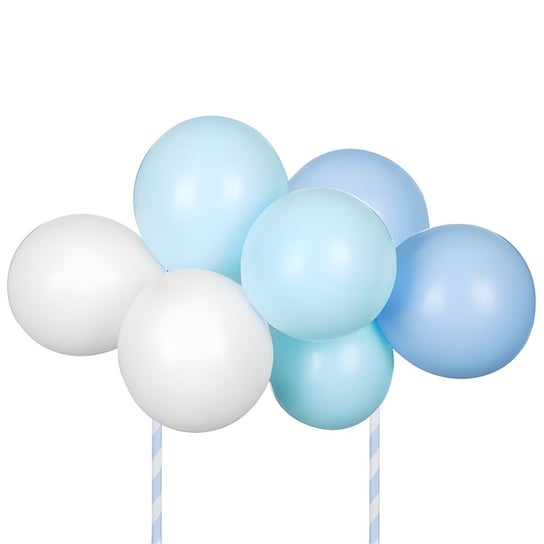 Topper balonowy na tort Niebieskie Białe Balony Baloniki dekoracyjny 29cm ABC