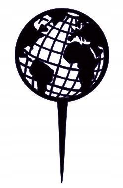 Topper globus czarny świat dekoracja tortu CZARNY Pamario