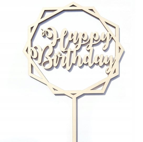 Topper Happy Birthday urodzinowy dekor 10cm Pamario